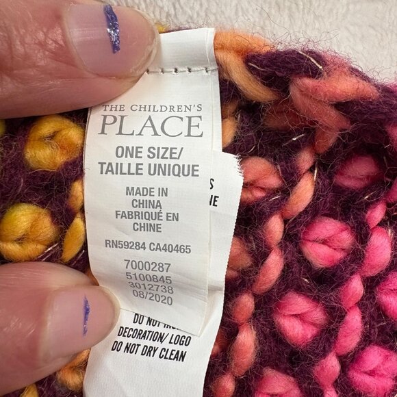 Colorful Crochet Chunky Knit Multicolor Girls Infinity Winter Scarf - Picture 5 of 7